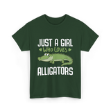 Just A Girl Alligators Alligator T-Shirt - Forest Green