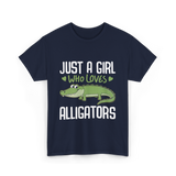 Just A Girl Alligators Alligator T-Shirt - Navy