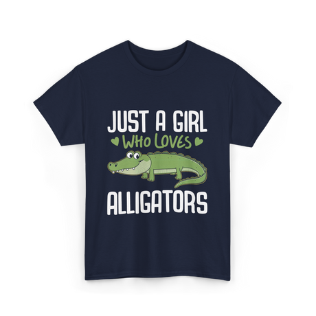 Just A Girl Alligators Alligator T-Shirt - Navy