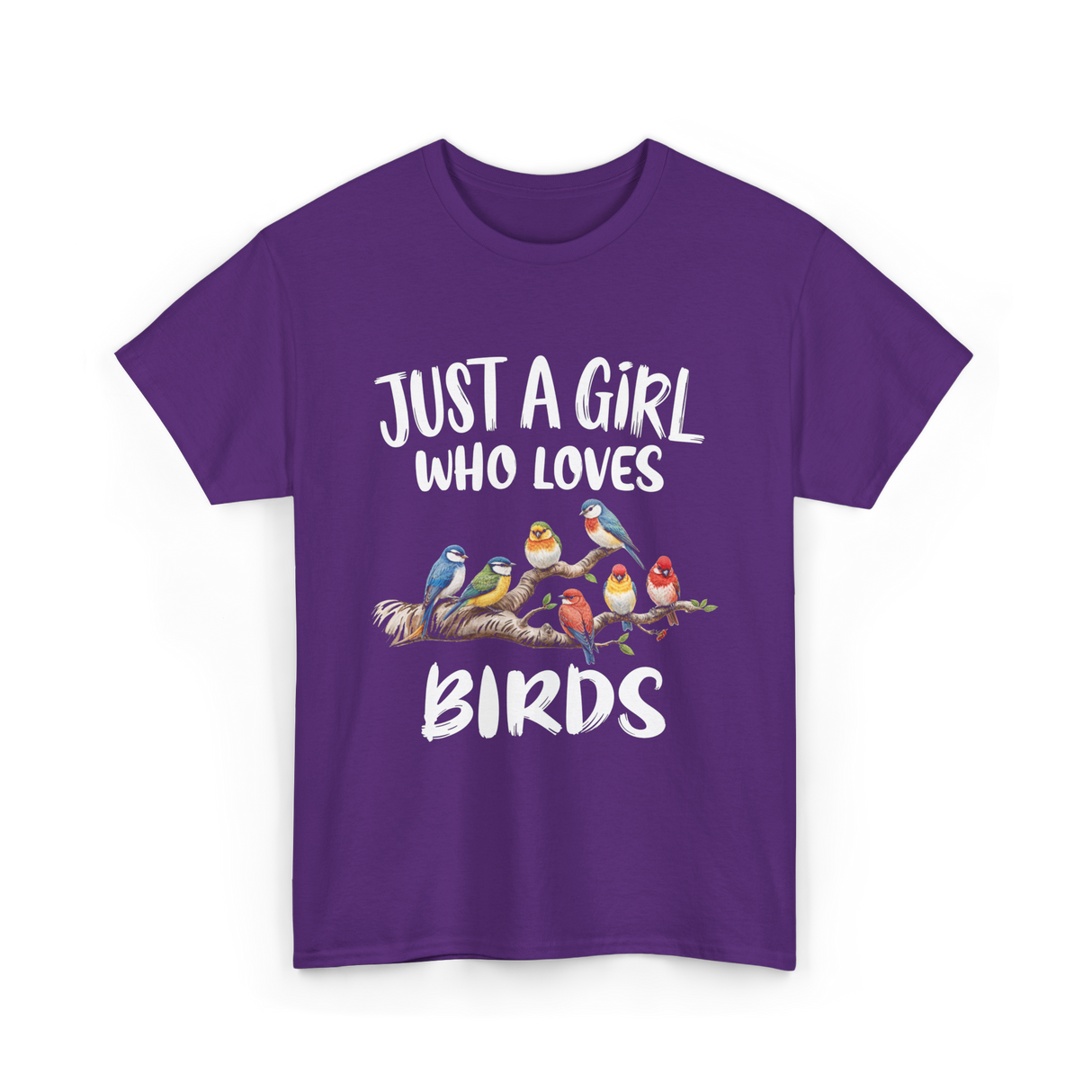 Just A Girl Birds Birding Birdwatching T-Shirt - Purple