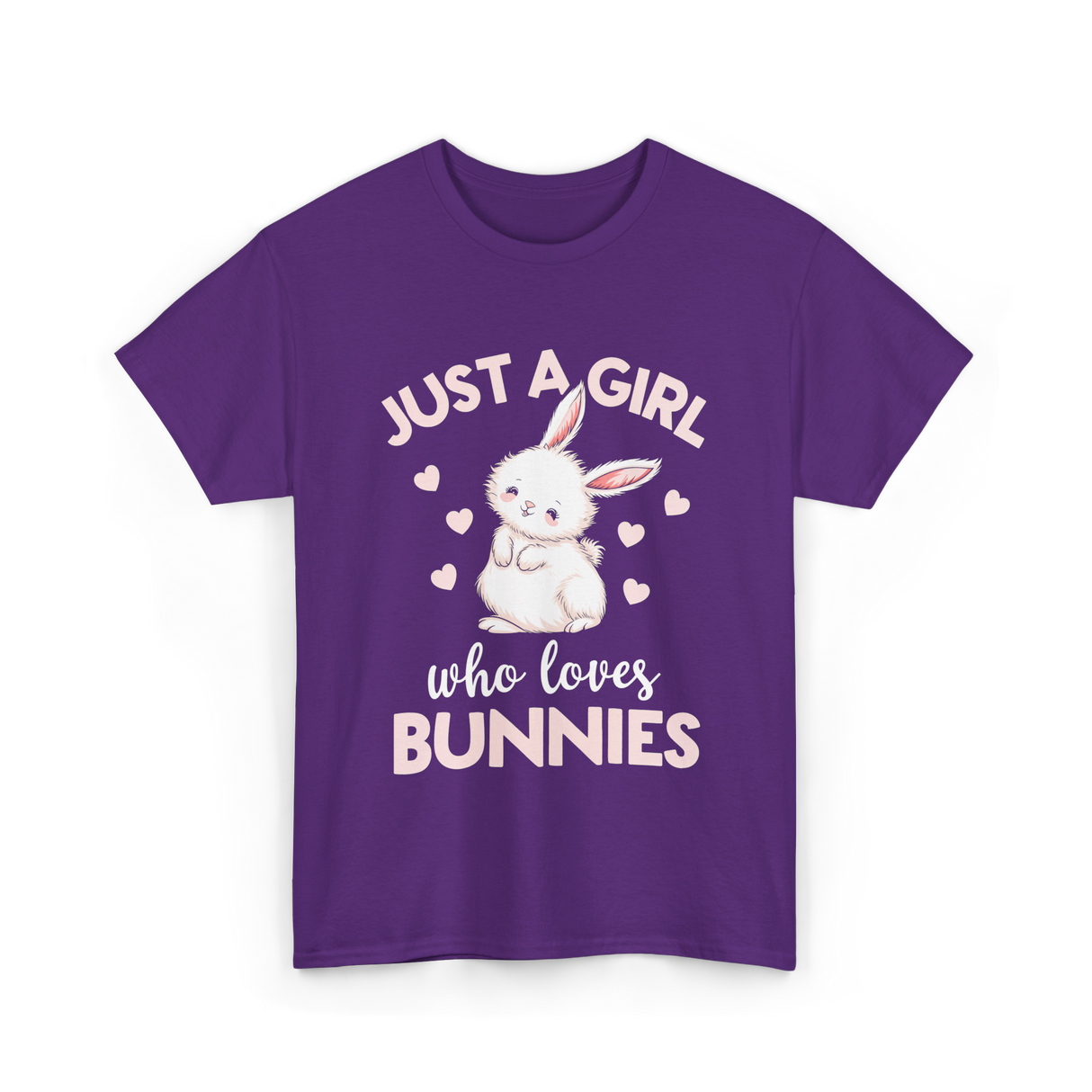 Just A Girl Bunnies Rabbit T-Shirt - Purple