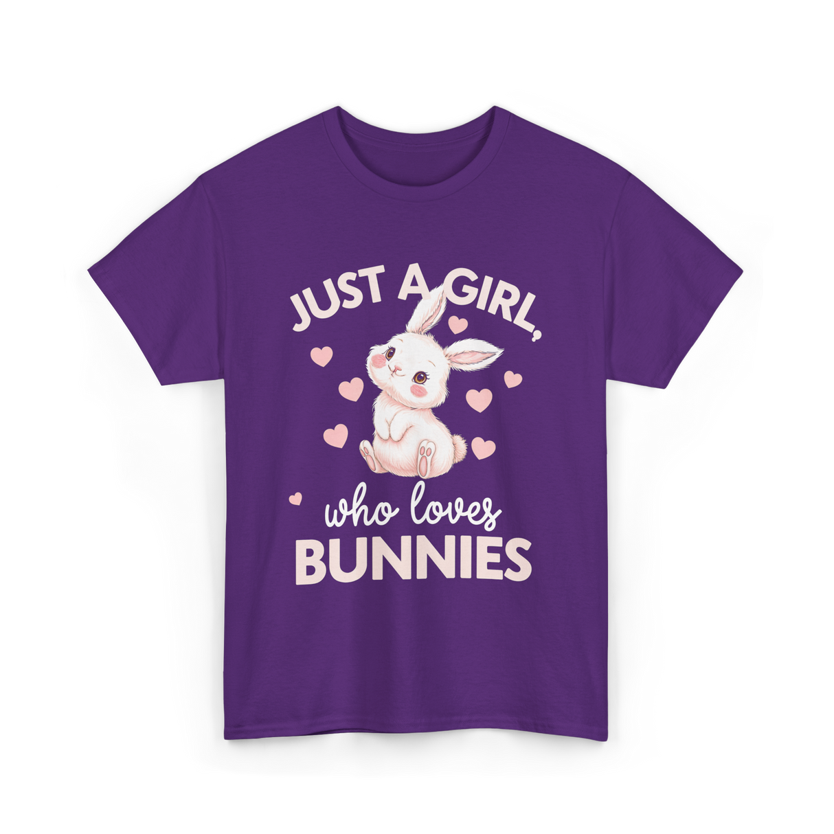 Just A Girl Bunnies Rabbit T-Shirt - Purple