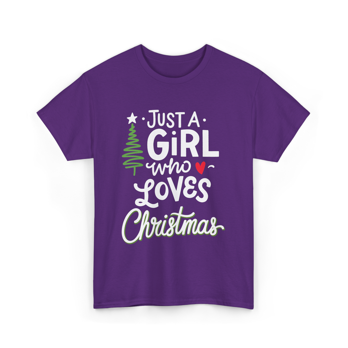 Just A Girl Christmas Holiday T-Shirt - Purple