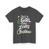 Just A Girl Christmas Holiday T-Shirt - Dark Heather