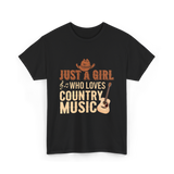 Just A Girl Country Music T-Shirt - Black