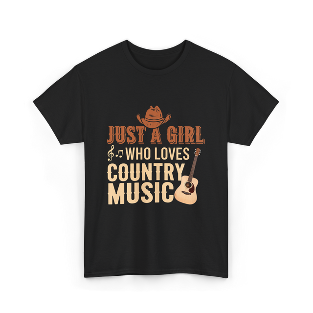 Just A Girl Country Music T-Shirt - Black