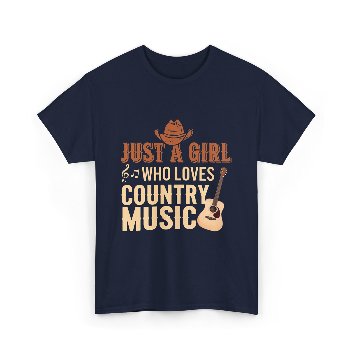 Just A Girl Country Music T-Shirt - Navy