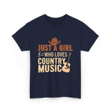 Just A Girl Country Music T-Shirt - Navy