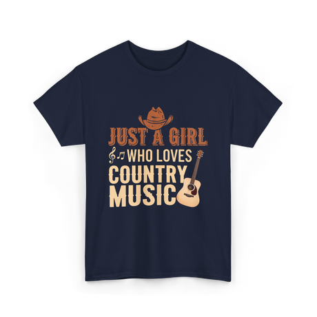 Just A Girl Country Music T-Shirt - Navy