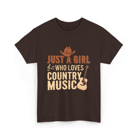 Just A Girl Country Music T-Shirt - Dark Chocolate