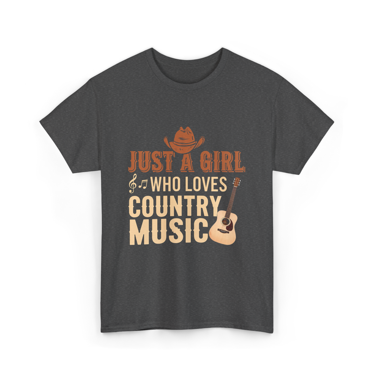 Just A Girl Country Music T-Shirt - Dark Heather