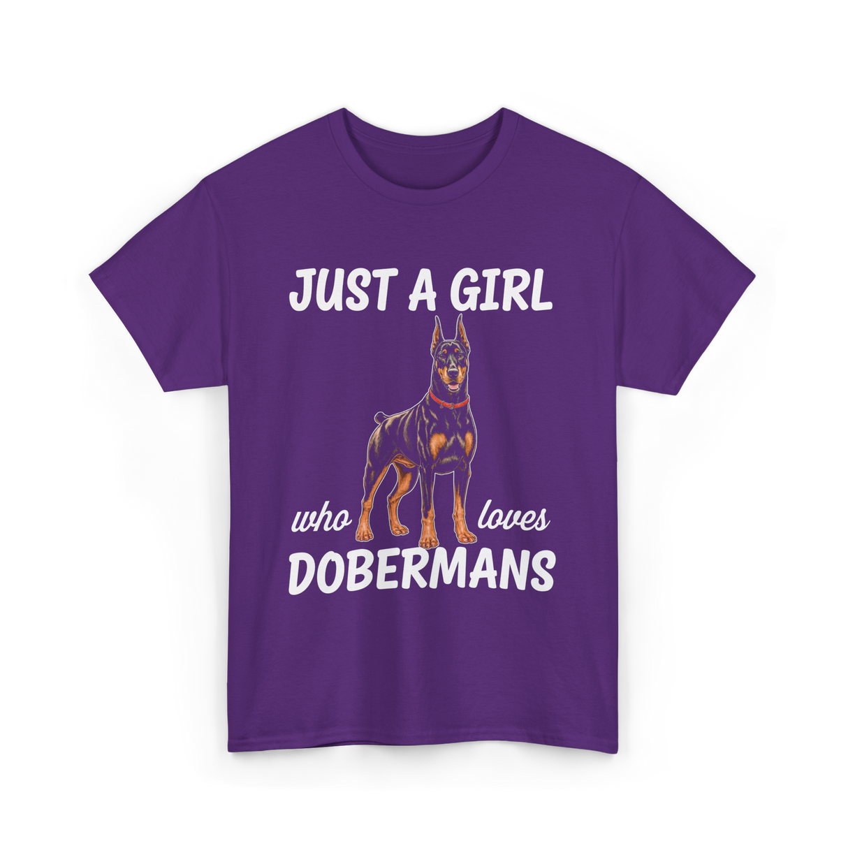 Just A Girl Dobermans T-Shirt - Purple