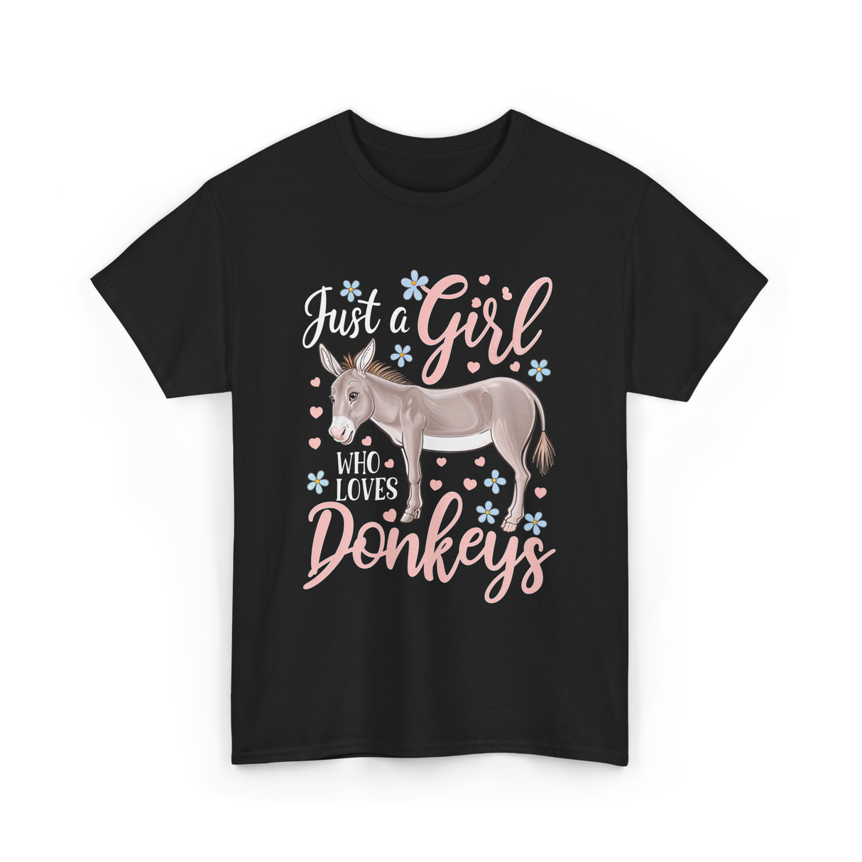 Just a Girl Donkeys Love T-Shirt - Black