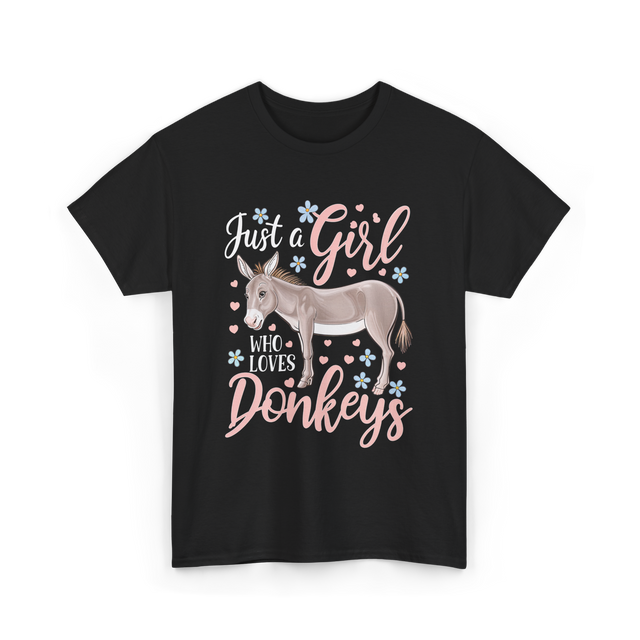 Just a Girl Donkeys Love T-Shirt - Black