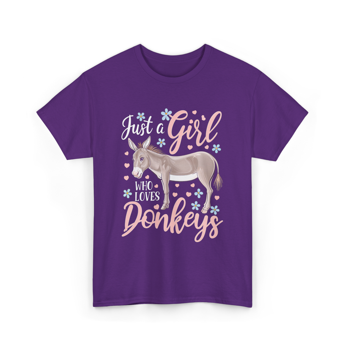 Just a Girl Donkeys Love T-Shirt - Purple