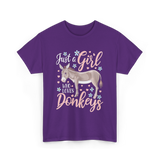 Just a Girl Donkeys Love T-Shirt - Purple