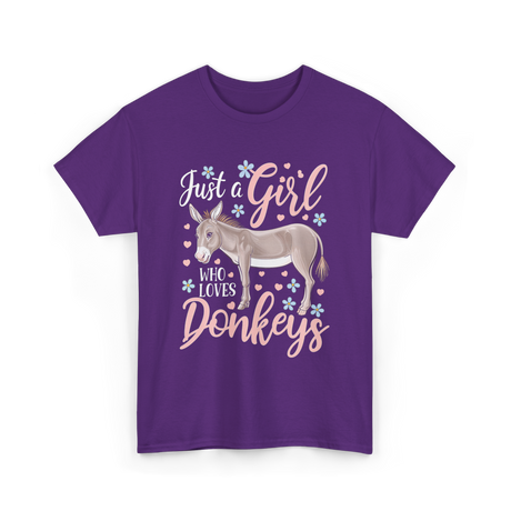 Just a Girl Donkeys Love T-Shirt - Purple