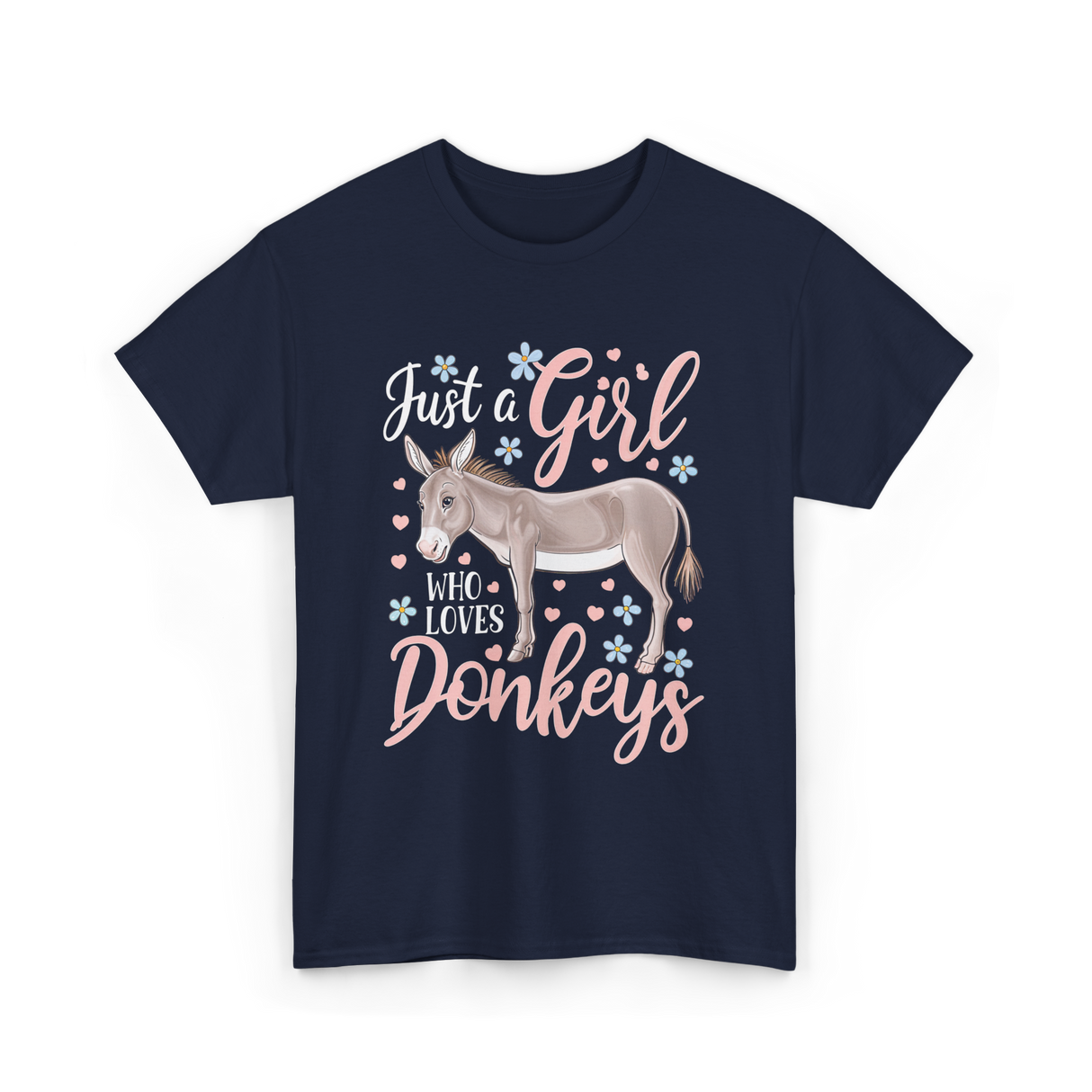 Just a Girl Donkeys Love T-Shirt - Navy