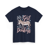 Just a Girl Donkeys Love T-Shirt - Navy