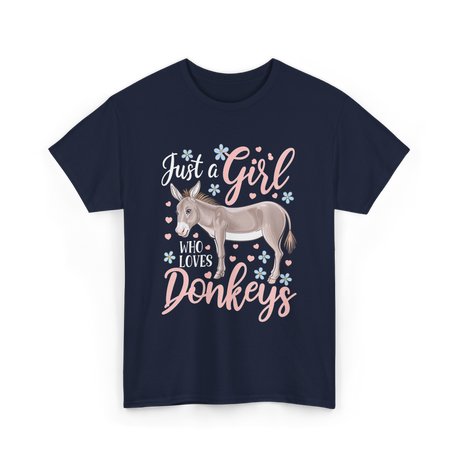 Just a Girl Donkeys Love T-Shirt - Navy