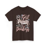 Just a Girl Donkeys Love T-Shirt - Dark Chocolate