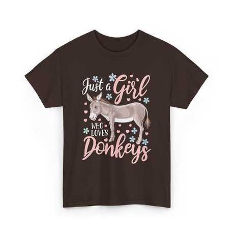 Just a Girl Donkeys Love T-Shirt - Dark Chocolate