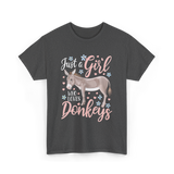 Just a Girl Donkeys Love T-Shirt - Dark Heather