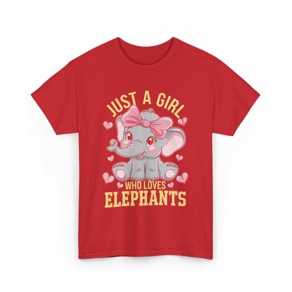 Just a Girl Elephants Elephant Lover T-Shirt - Red