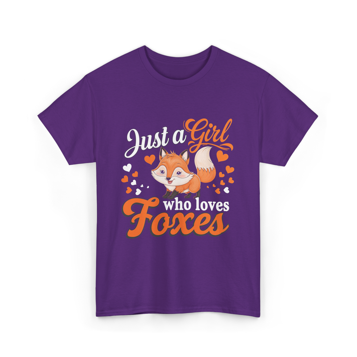 Just a Girl Foxes Fox Lover T-Shirt - Purple