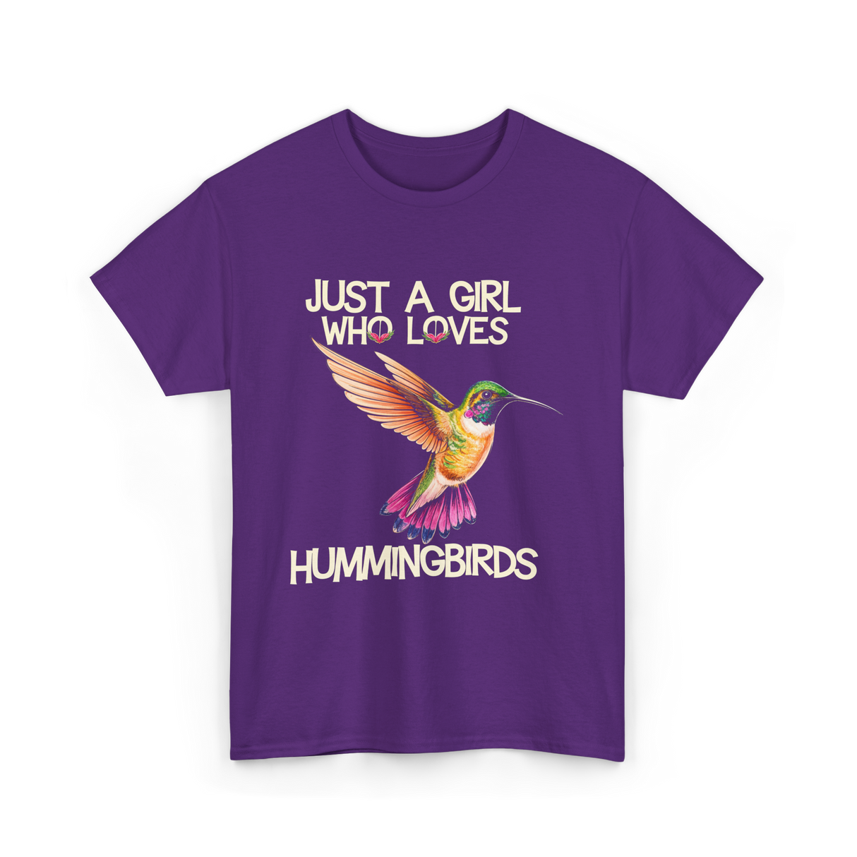 Just A Girl Hummingbirds Lover T-Shirt - Purple