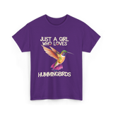 Just A Girl Hummingbirds Lover T-Shirt - Purple