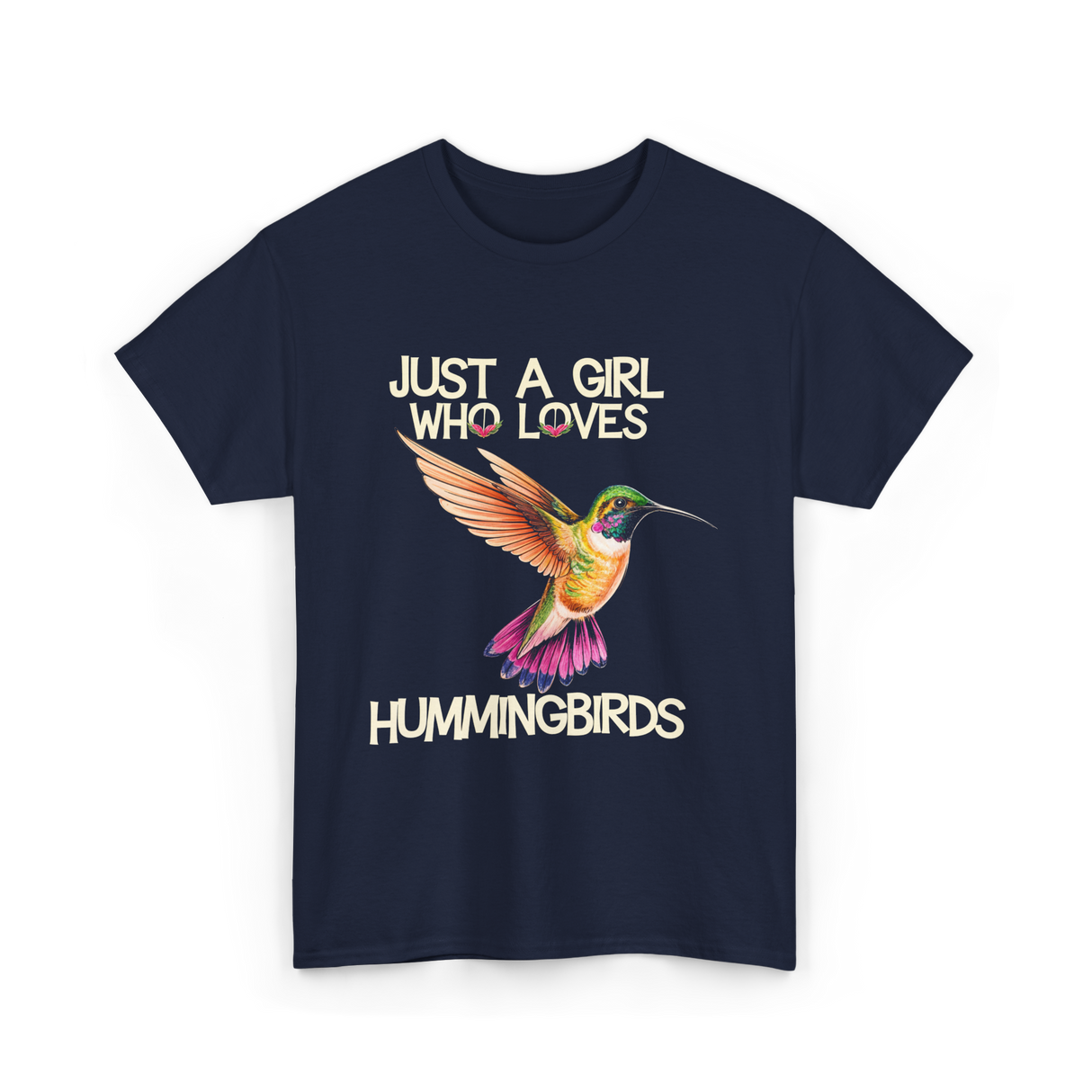 Just A Girl Hummingbirds Lover T-Shirt - Navy