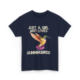 Just A Girl Hummingbirds Lover T-Shirt - Navy