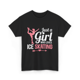 Just a Girl Ice Skating T-Shirt - Black