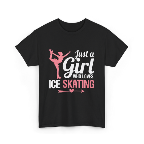 Just a Girl Ice Skating T-Shirt - Black