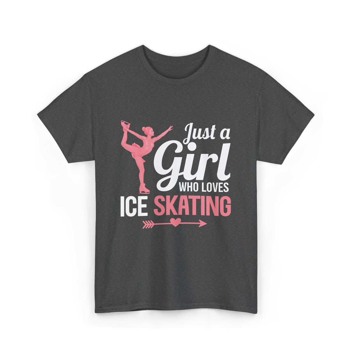 Just a Girl Ice Skating T-Shirt - Dark Heather