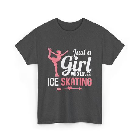 Just a Girl Ice Skating T-Shirt - Dark Heather