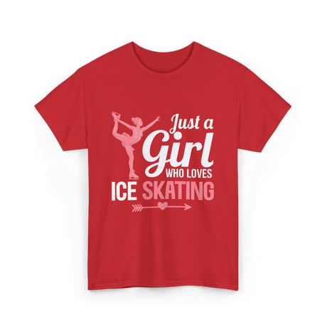 Just a Girl Ice Skating T-Shirt - Red