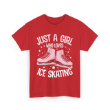 Just A Girl Ice Skating T-Shirt - Red