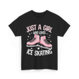 Just A Girl Ice Skating T-Shirt - Black