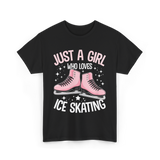 Just A Girl Ice Skating T-Shirt - Black