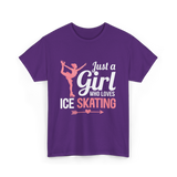 Just a Girl Ice Skating T-Shirt - Purple