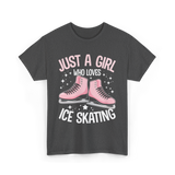 Just A Girl Ice Skating T-Shirt - Dark Heather