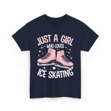 Just A Girl Ice Skating T-Shirt - Navy