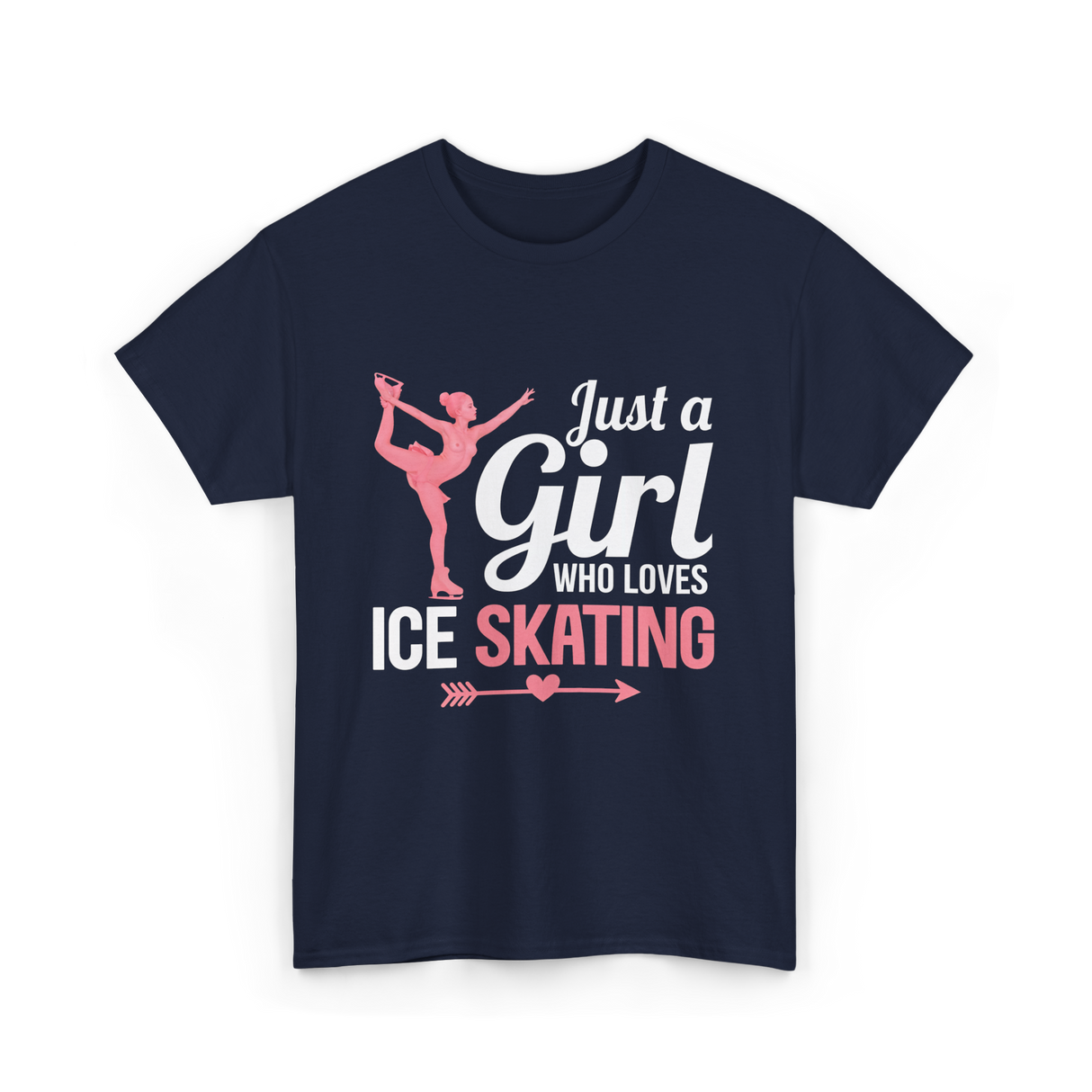 Just a Girl Ice Skating T-Shirt - Navy