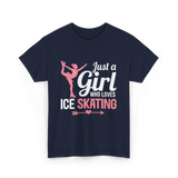 Just a Girl Ice Skating T-Shirt - Navy