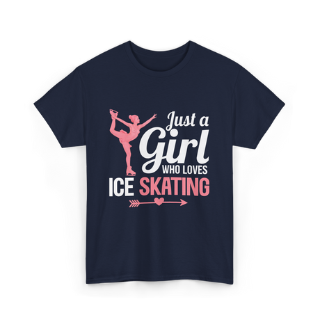 Just a Girl Ice Skating T-Shirt - Navy