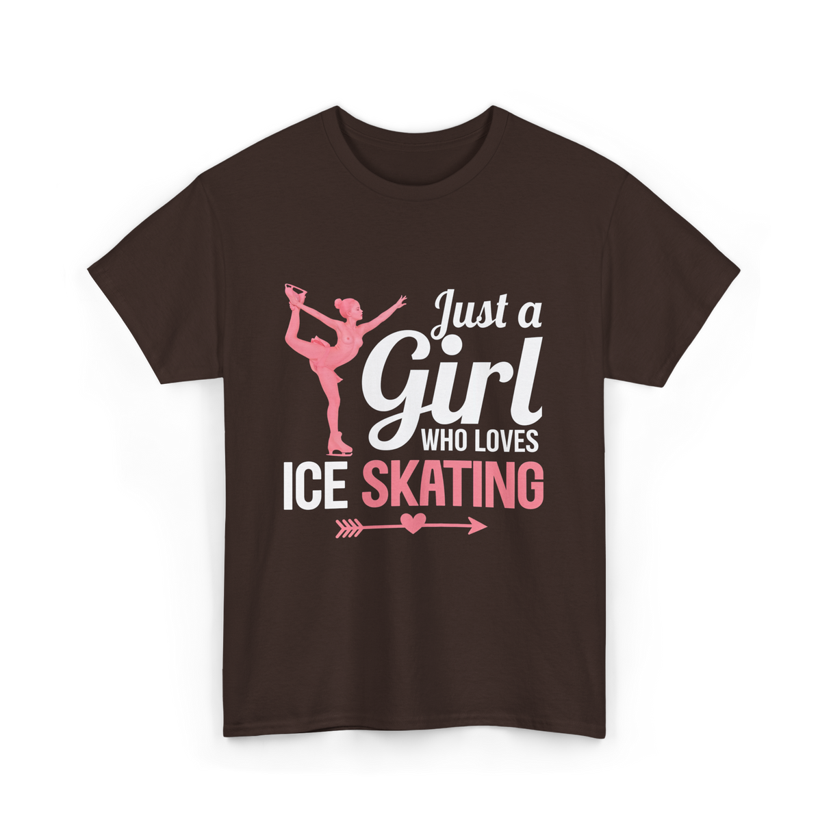 Just a Girl Ice Skating T-Shirt - Dark Chocolate