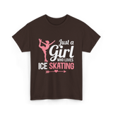 Just a Girl Ice Skating T-Shirt - Dark Chocolate