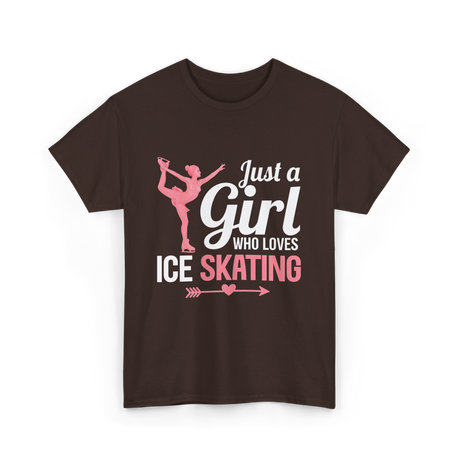 Just a Girl Ice Skating T-Shirt - Dark Chocolate